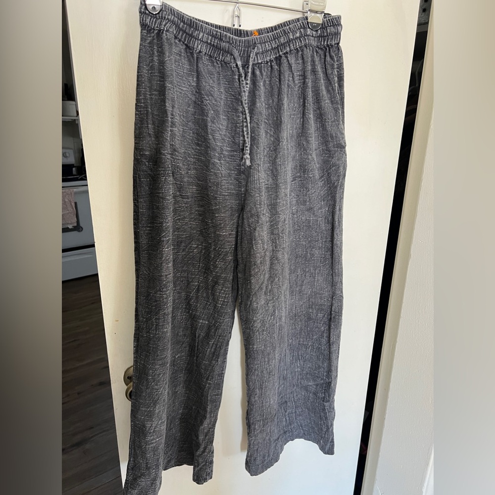 Acid charcoal wide leg pants